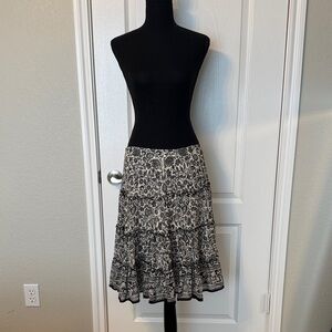White House Black Market Elegant Black and White A-Line Skirt